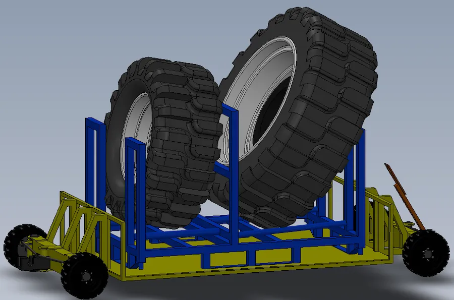 dual-steer tugger cart tracking through a corner with multiple carts coupled