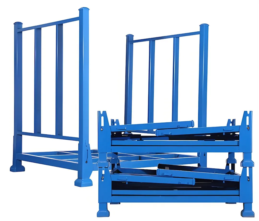 Custom portable stack racks with removable posts and forklift pockets